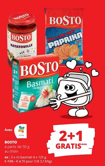 Promoties Bosto riz basmati - Bosto - Geldig van 04/05/2023 tot 17/05/2023 bij Spar (Colruytgroup)