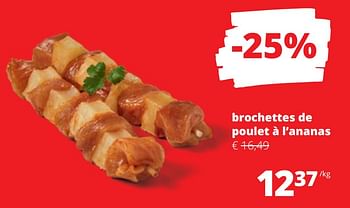 Promoties Brochettes de poulet à l’ananas - Huismerk - Spar Retail - Geldig van 04/05/2023 tot 17/05/2023 bij Spar (Colruytgroup)