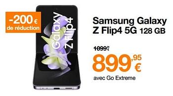 Promotions Samsung galaxy z flip4 5g 128 gb - Samsung - Valide de 02/05/2023 à 29/05/2023 chez Orange