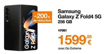 Promotions Samsung galaxy z fold4 5g 256 gb - Samsung - Valide de 02/05/2023 à 29/05/2023 chez Orange