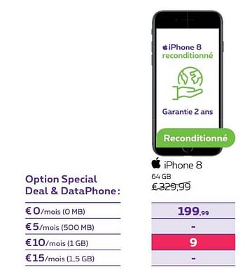 Promoties Apple iphone 8 64 gb - Apple - Geldig van 01/05/2023 tot 31/07/2023 bij Proximus