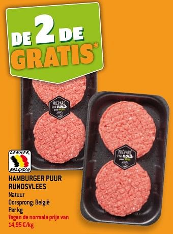 Promoties Hamburger puur rundsvlees - Huismerk - Smatch - Geldig van 03/05/2023 tot 09/05/2023 bij Smatch