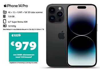 Promotions Apple iphone 14 pro - Apple - Valide de 02/05/2023 à 29/05/2023 chez Base