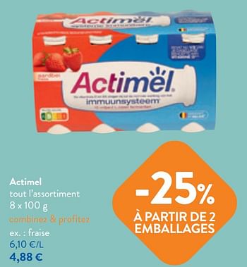 Promotions Actimel fraise - Danone - Valide de 03/05/2023 à 16/05/2023 chez OKay