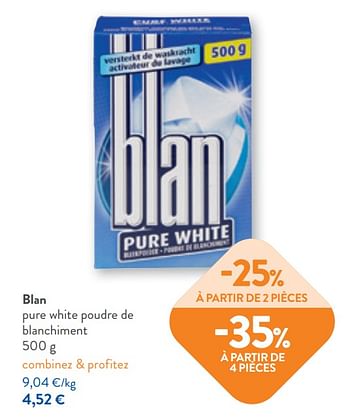 Promotions Blan pure white poudre de blanchiment - Blan - Valide de 03/05/2023 à 16/05/2023 chez OKay