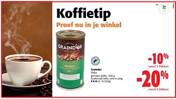 Promoties Graindor moka gemalen koffie - Graindor - Geldig van 03/05/2023 tot 16/05/2023 bij Colruyt