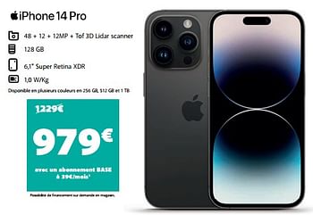 Promotions Apple iphone 14 pro - Apple - Valide de 02/05/2023 à 29/05/2023 chez Base