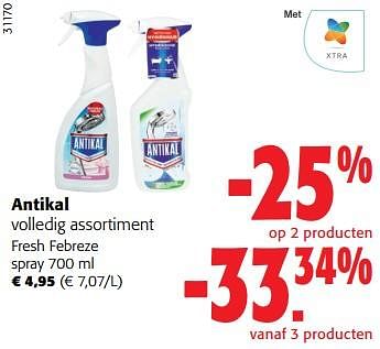 Promoties Antikal fresh febreze spray - Antikal - Geldig van 03/05/2023 tot 16/05/2023 bij Colruyt