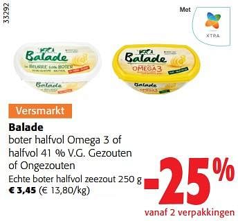 Promoties Balade echte boter halfvol zeezout - Balade - Geldig van 03/05/2023 tot 16/05/2023 bij Colruyt