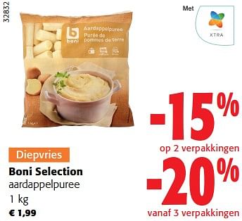 Promoties Boni selection aardappelpuree - Boni - Geldig van 03/05/2023 tot 16/05/2023 bij Colruyt