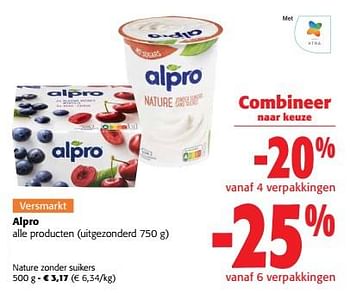 Promoties Alpro nature zonder suikers - Alpro - Geldig van 03/05/2023 tot 16/05/2023 bij Colruyt