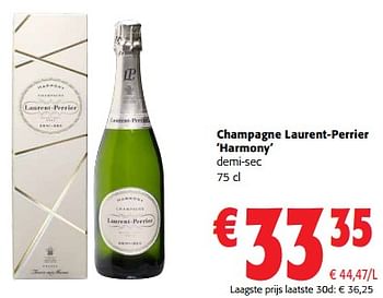 Promoties Champagne laurent-perrier harmony demi-sec - Champagne - Geldig van 03/05/2023 tot 16/05/2023 bij Colruyt