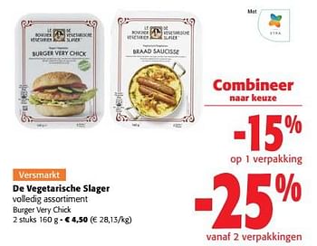 Promoties De vegetarische slager burger very chick - De Vegetarische Slager - Geldig van 03/05/2023 tot 16/05/2023 bij Colruyt