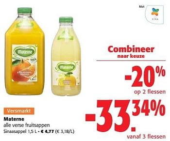 Promoties Materne verse fruitsappen sinaasappel - Materne - Geldig van 03/05/2023 tot 16/05/2023 bij Colruyt