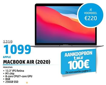 Promoties Apple macbook air 2020 mgn63fn-a - Apple - Geldig van 01/05/2023 tot 31/05/2023 bij Auva