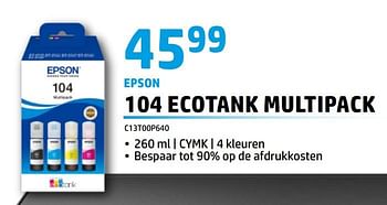 Promoties Epson 104 ecotank multipack c13t00p640 - Epson - Geldig van 01/05/2023 tot 31/05/2023 bij Auva