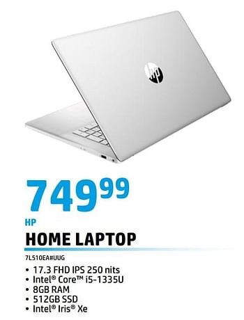 Promoties Hp home laptop 7l510ea#uug - HP - Geldig van 01/05/2023 tot 31/05/2023 bij Auva