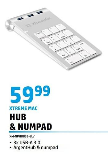 Promoties Xtreme mac hub + numpad xm-nphub33-slv - XtremeMac - Geldig van 01/05/2023 tot 31/05/2023 bij Auva