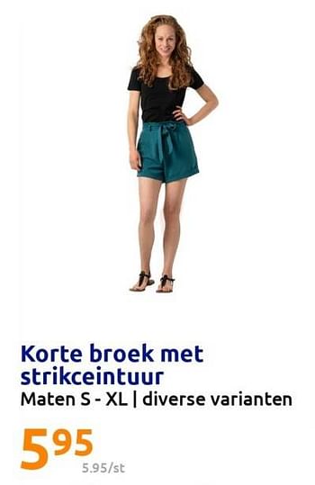 Promoties Korte broek met strikceintuur - Huismerk - Action - Geldig van 03/05/2023 tot 09/05/2023 bij Action