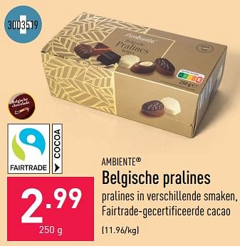 Promoties Belgische pralines - Ambiente - Geldig van 08/05/2023 tot 19/05/2023 bij Aldi