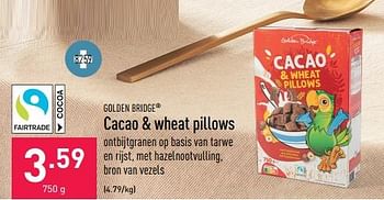 Promoties Cacao + wheat pillows - Golden Bridge - Geldig van 08/05/2023 tot 19/05/2023 bij Aldi