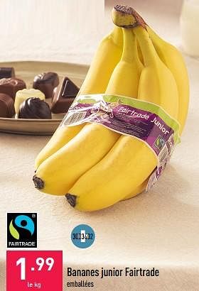 Promotions Bananes junior fairtrade - Produit maison - Aldi - Valide de 08/05/2023 à 19/05/2023 chez Aldi