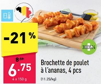 Promotions Brochette de poulet à l’ananas - Produit maison - Aldi - Valide de 08/05/2023 à 19/05/2023 chez Aldi
