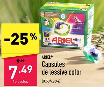 Promotions Capsules de lessive color - Ariel - Valide de 08/05/2023 à 19/05/2023 chez Aldi