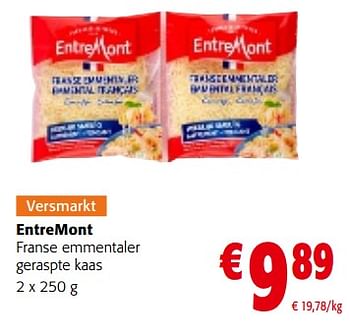 Promoties Entremont franse emmentaler geraspte kaas - Entre Mont - Geldig van 03/05/2023 tot 16/05/2023 bij Colruyt