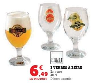 Promoties 3 verres à bière - Huismerk - Super U - Geldig van 03/05/2023 tot 14/05/2023 bij Super U
