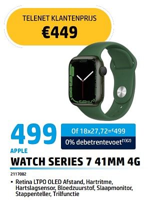 Promoties Apple watch series 7 41mm 4g - Apple - Geldig van 02/05/2023 tot 31/05/2023 bij Auva