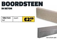 Boordsteen in beton 100x15x5 zwart-Huismerk - Bouwcenter Frans Vlaeminck