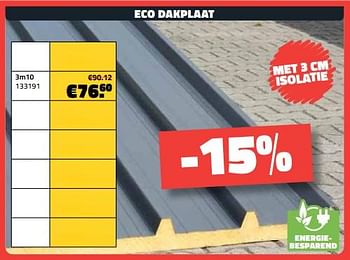 Promoties Eco dakplaat 3m10 - Huismerk - Bouwcenter Frans Vlaeminck - Geldig van 03/05/2023 tot 31/05/2023 bij Bouwcenter Frans Vlaeminck