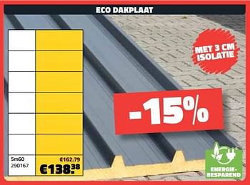 Promoties Eco dakplaat 5m60 - Huismerk - Bouwcenter Frans Vlaeminck - Geldig van 03/05/2023 tot 31/05/2023 bij Bouwcenter Frans Vlaeminck