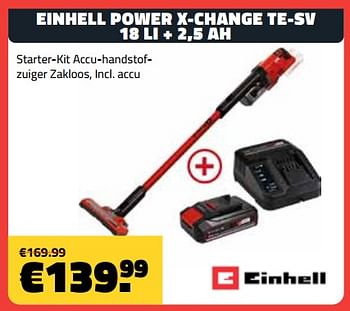 Promotions Einhell einhell power x-change te-sv 18 li + 2,5 ah - Einhell - Valide de 03/05/2023 à 31/05/2023 chez Bouwcenter Frans Vlaeminck