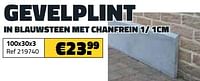 Gevelplint in blauwsteen met chanfrein 100x30x3-Huismerk - Bouwcenter Frans Vlaeminck
