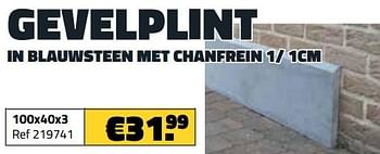 Promoties Gevelplint in blauwsteen met chanfrein 100x40x3 - Huismerk - Bouwcenter Frans Vlaeminck - Geldig van 03/05/2023 tot 31/05/2023 bij Bouwcenter Frans Vlaeminck