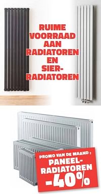 Promo van de maand paneel- radiatoren -40%-Huismerk - Bouwcenter Frans Vlaeminck