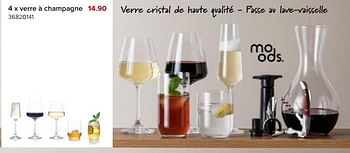 Promotions 4 x verre à champagne - Moods - Valide de 06/05/2023 à 11/06/2023 chez Euro Shop