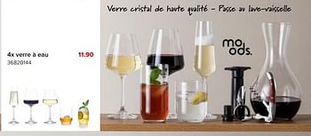 Promotions 4x verre à eau - Moods - Valide de 06/05/2023 à 11/06/2023 chez Euro Shop
