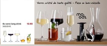 Promotions 4x verre long drink - Moods - Valide de 06/05/2023 à 11/06/2023 chez Euro Shop