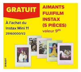 Promoties À l`achat du instax mini 11 gratuit aimants fujifilm instax - Fujifilm - Geldig van 06/05/2023 tot 11/06/2023 bij Euro Shop