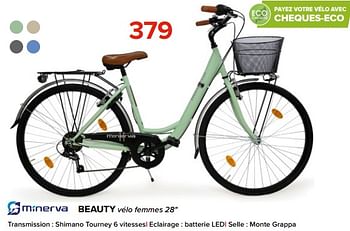 Promoties Beauty vélo femmes 28`` - Minerva - Geldig van 06/05/2023 tot 11/06/2023 bij Euro Shop