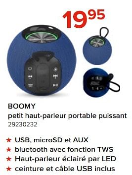 Promotions Boomy petit haut-parleur portable puissant - Boomy - Valide de 06/05/2023 à 11/06/2023 chez Euro Shop