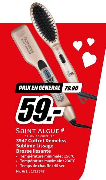 Promotions Saint algue 3947 coffret demeliss sublime lissage brosse lissante - Saint Algue - Valide de 06/05/2023 à 14/05/2023 chez Media Markt