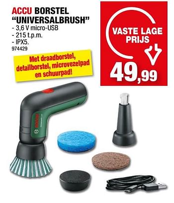 Promotions Bosch accu borstel universalbrush - Bosch - Valide de 03/05/2023 à 14/05/2023 chez Hubo