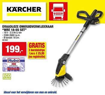 Promoties Kärcher draadloze onkruidverwijderaar wre 18-55 set - Kärcher - Geldig van 03/05/2023 tot 14/05/2023 bij Hubo