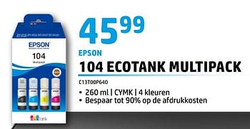 Promoties Epson 104 ecotank multipack - Epson - Geldig van 01/05/2023 tot 31/05/2023 bij Beecom