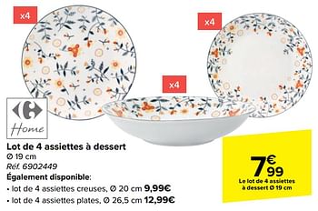 Assiette plate or 26 cm en porcelaine CARREFOUR HOME : l'unité à Prix  Carrefour