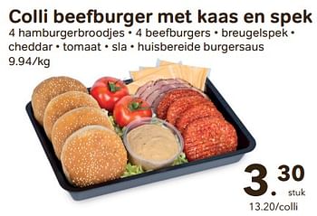 Promoties Colli beefburger met kaas en spek - Huismerk - Bon'Ap - Geldig van 26/04/2023 tot 23/05/2023 bij Bon'Ap